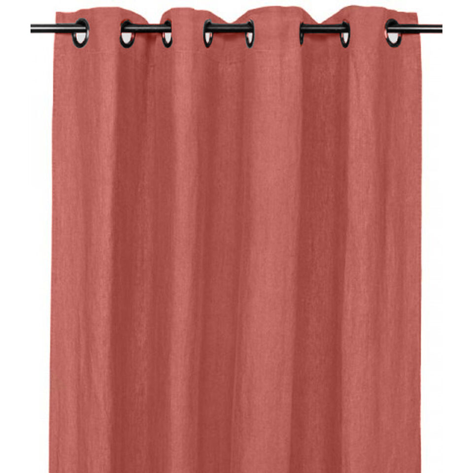 Rideaux à Oeillets PORTICCIO en Lin Lavé - 140x280 - HARMONY HAOMY Couleur:Bois de Rose Dimensions:140 x 280 Matière:Lin lave