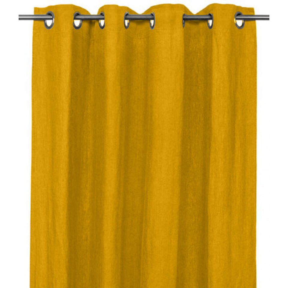 Rideaux à Oeillets PORTICCIO en Lin Lavé - 140x280 - HARMONY HAOMY Couleur:Safran Dimensions:140 x 280 Matière:Lin lave
