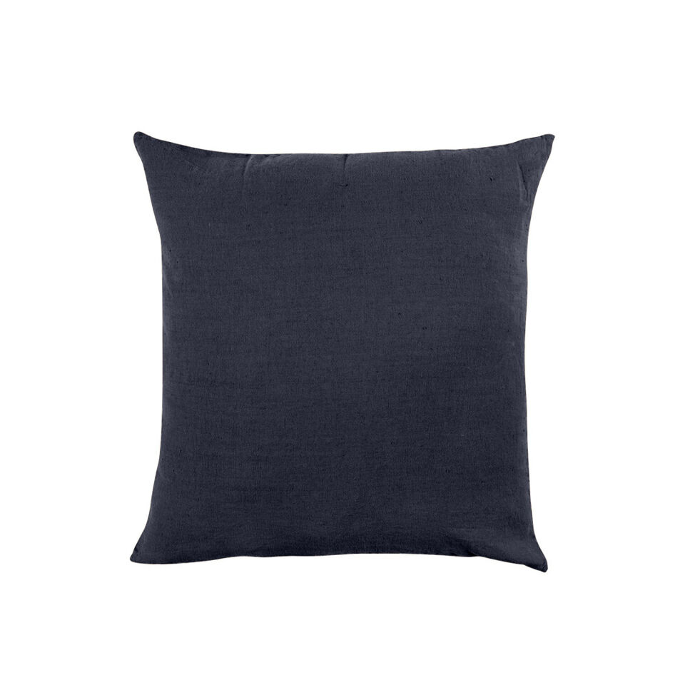 Housse de Coussin XXL PORTICCIO en Lin Lavé - HARMONY HAOMY Couleur:Denim Dimensions:80 x 80