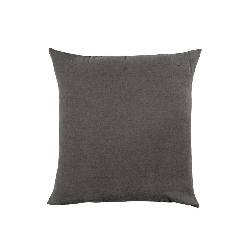 Housse de Coussin XXL PORTICCIO en Lin Lavé - HARMONY HAOMY Couleur:Granit Dimensions:80 x 80