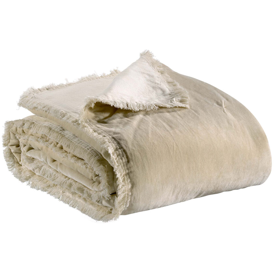 Plaid uni en velours de coton Fara 135x200