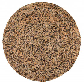 Tapis tissé de jute et coton coloré