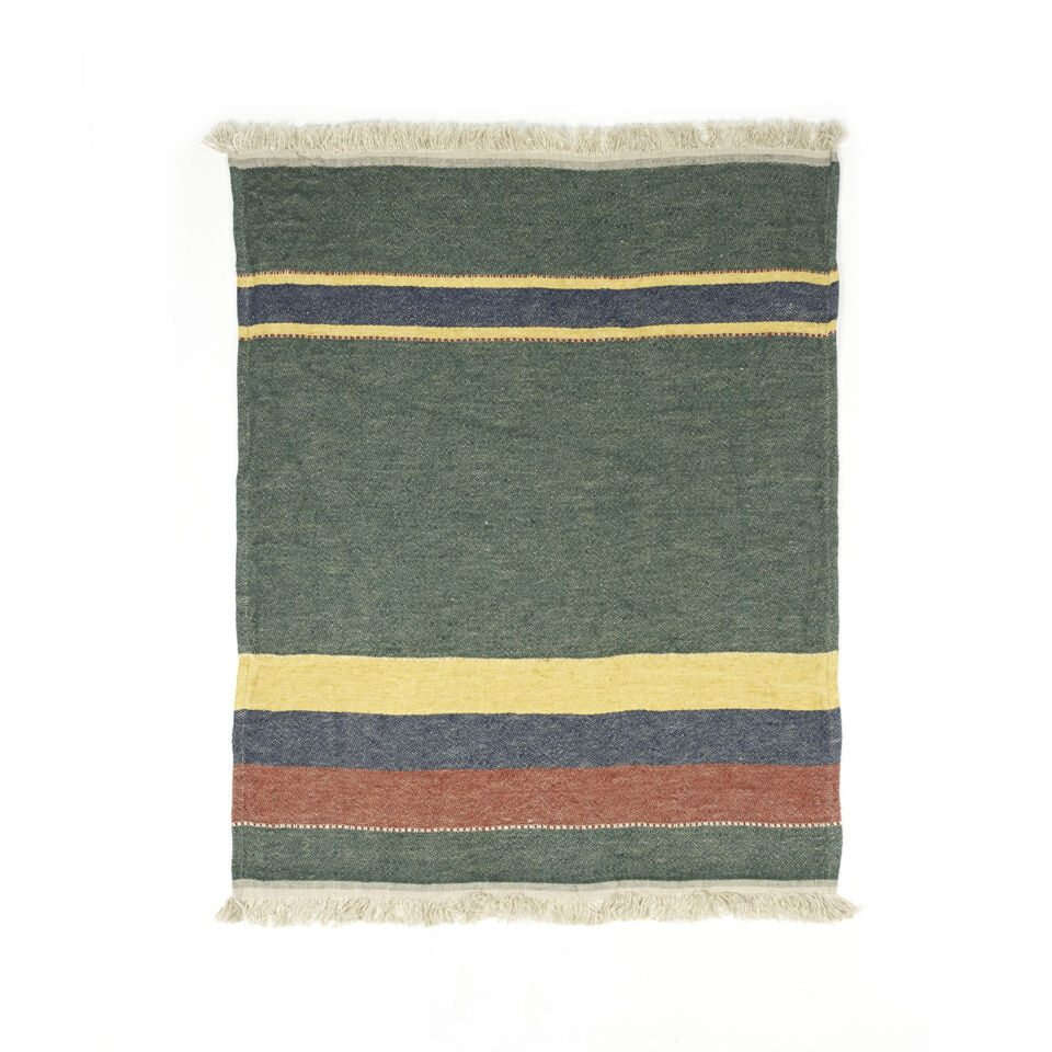 The Belgian Towel Fouta Spruce en lin lavé - LIBECO