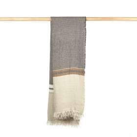 The Belgian Towel Fouta Beeswax Stripe en lin lavé - LIBECO