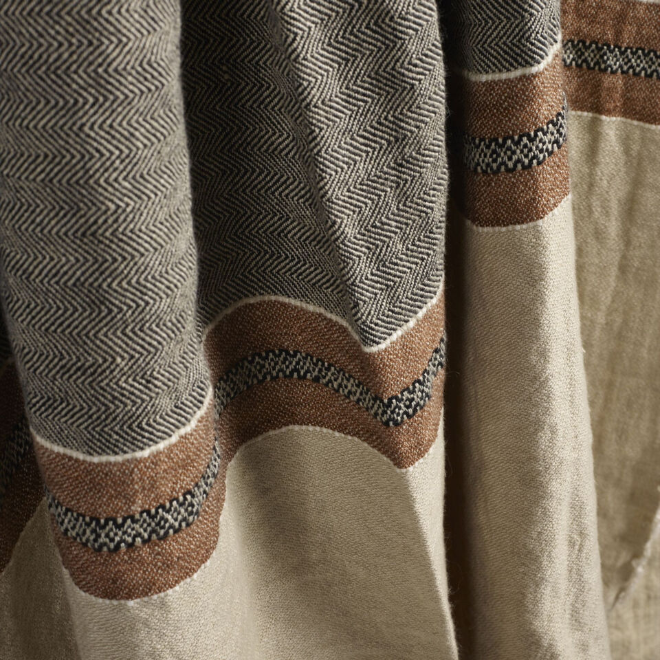 The Belgian Towel Fouta Beeswax Stripe en lin lavé - LIBECO