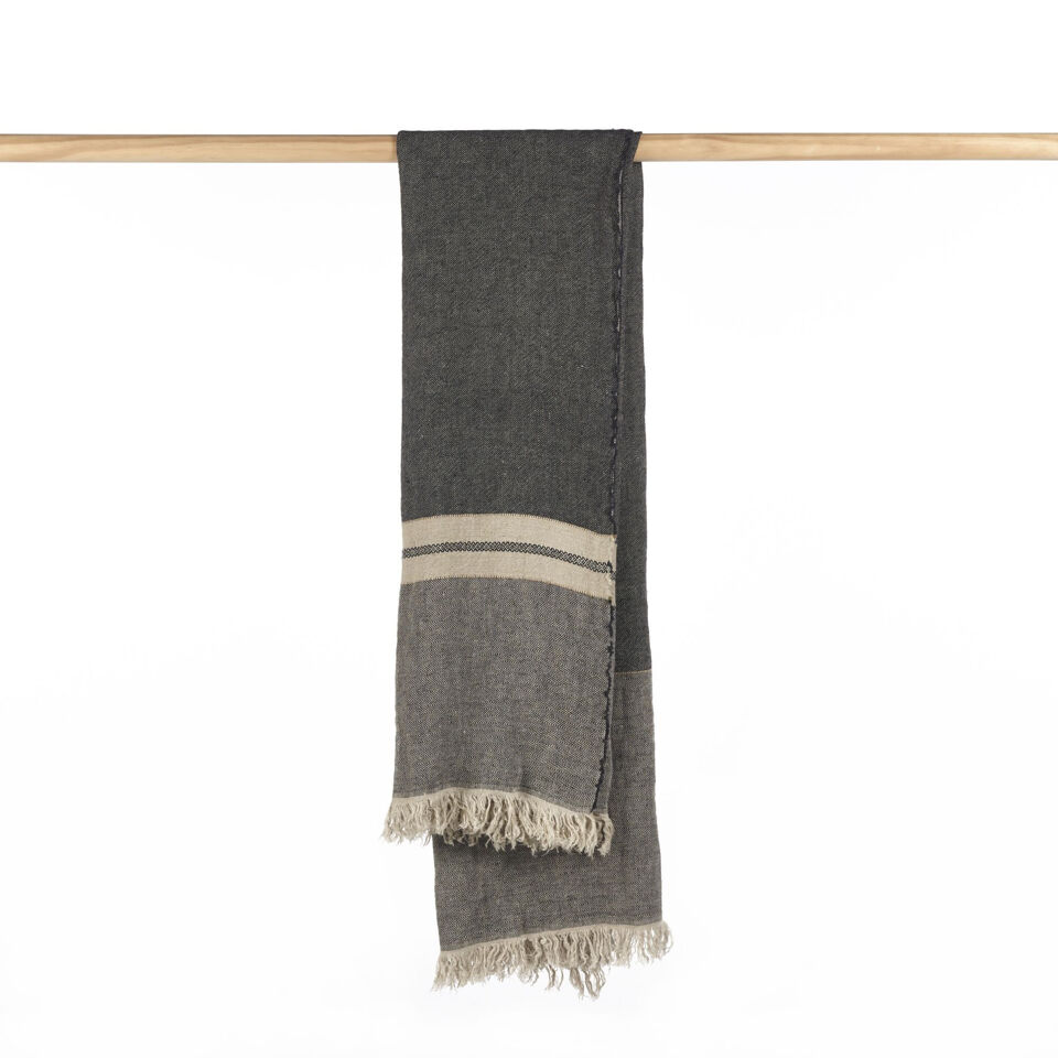 The Belgian Towel Fouta Tack stripe en lin lavé - LIBECO