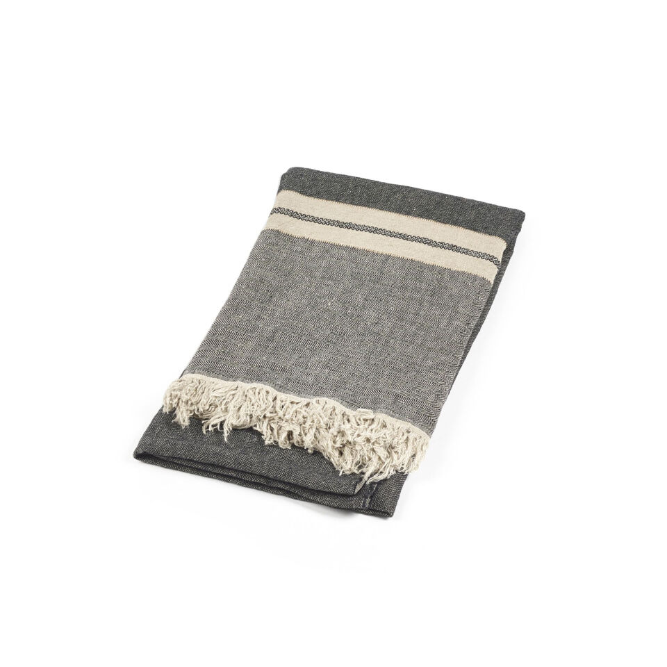 The Belgian Towel Fouta Tack stripe en lin lavé - LIBECO