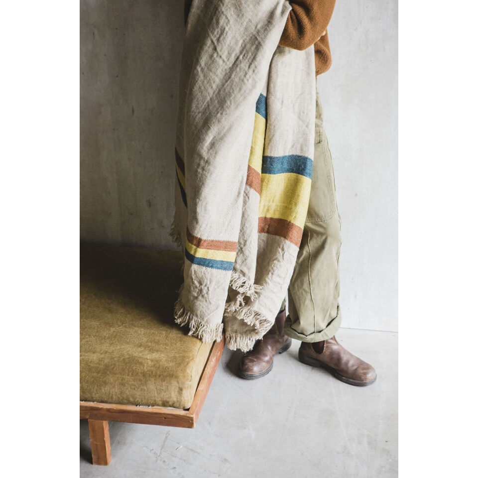 The Belgian Towel Fouta Mercurio Stripe en lin lavé - LIBECO