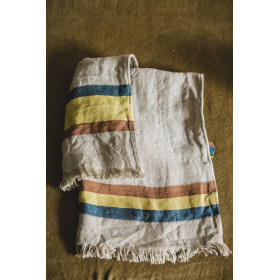 The Belgian Towel Fouta Mercurio Stripe en lin lavé - LIBECO