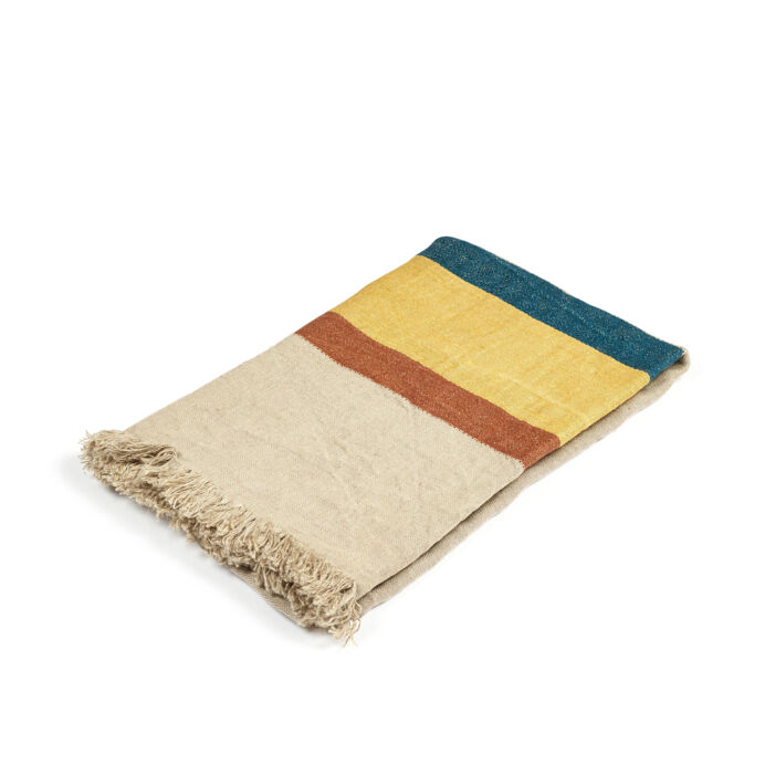 The Belgian Towel Fouta Mercurio Stripe en lin lavé - LIBECO