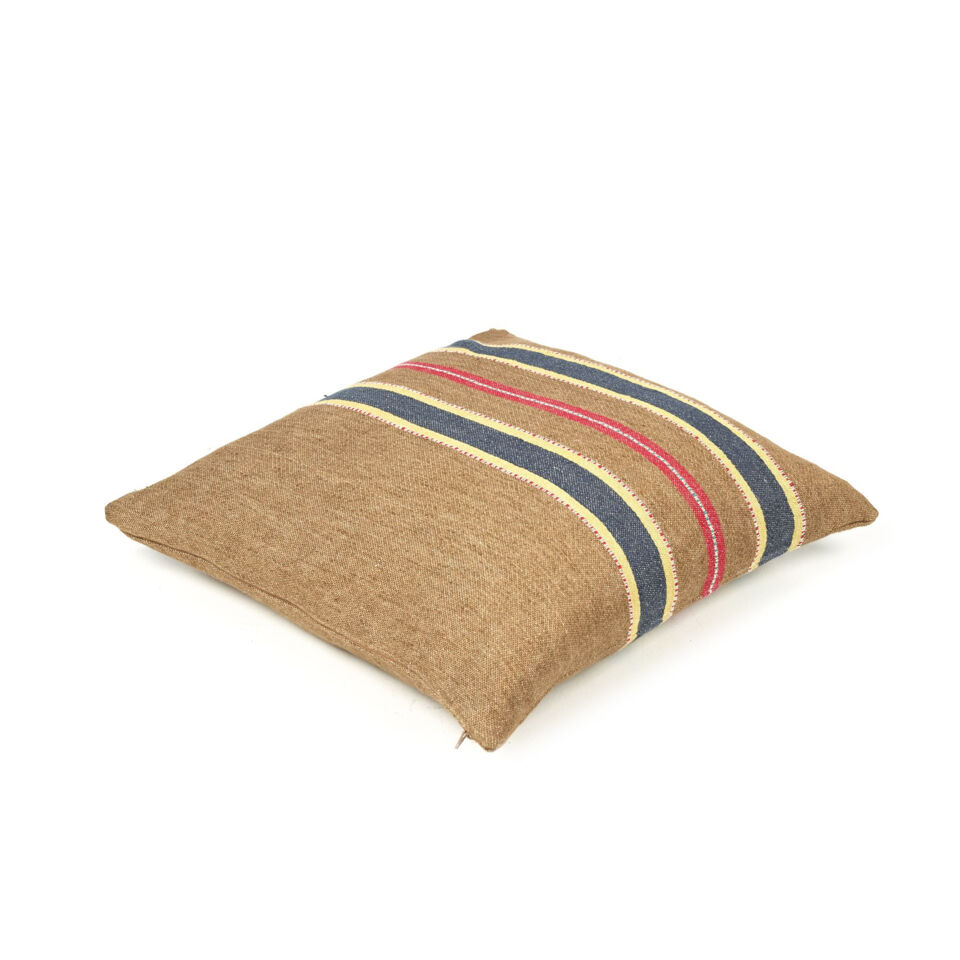 The Belgian pillow housse de coussin 50x50 camp stripe en lin lavé - LIBECO