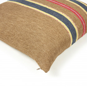 The Belgian pillow housse de coussin 50x50 camp stripe en lin lavé - LIBECO