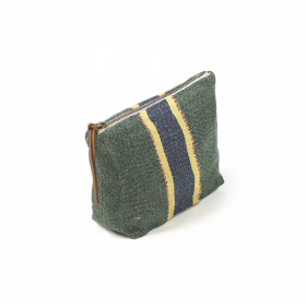 The Belgian Pouch Mini-pochette Spruce lin lavé - LIBECO