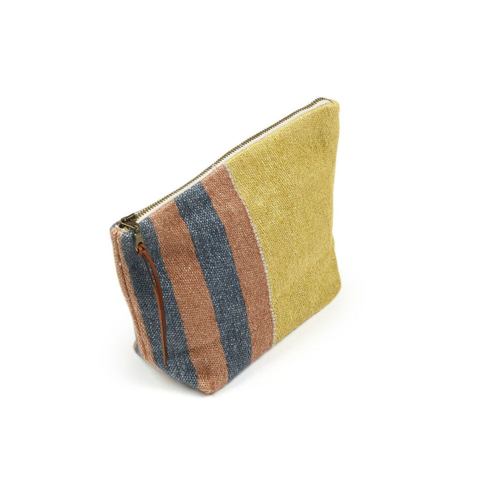 The Belgian Pouch Mini-pochette Red Earth lin lavé - LIBECO