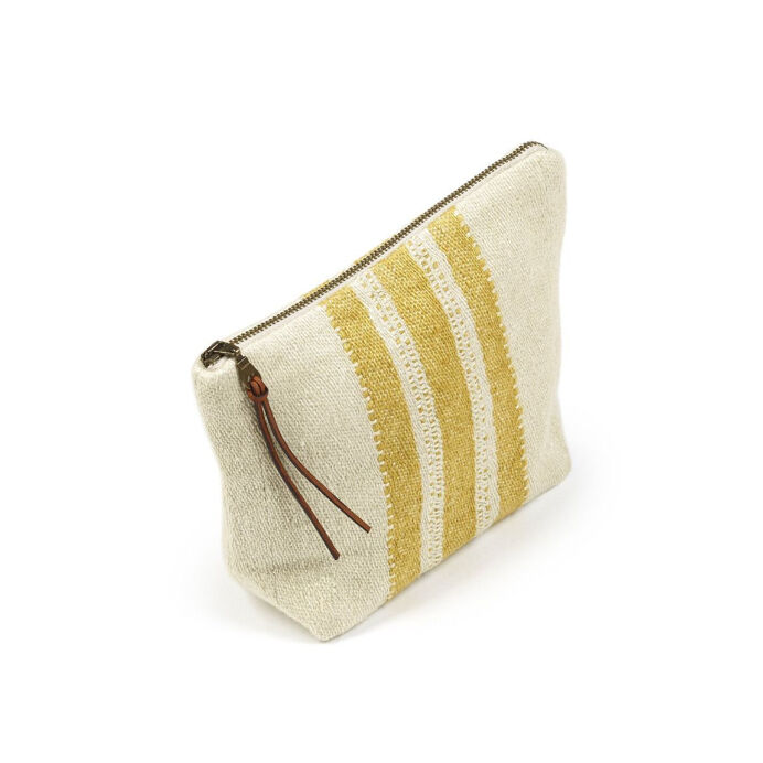 The Belgian Pouch Mini-pochette  Mustard Stripe lin lavé - LIBECO