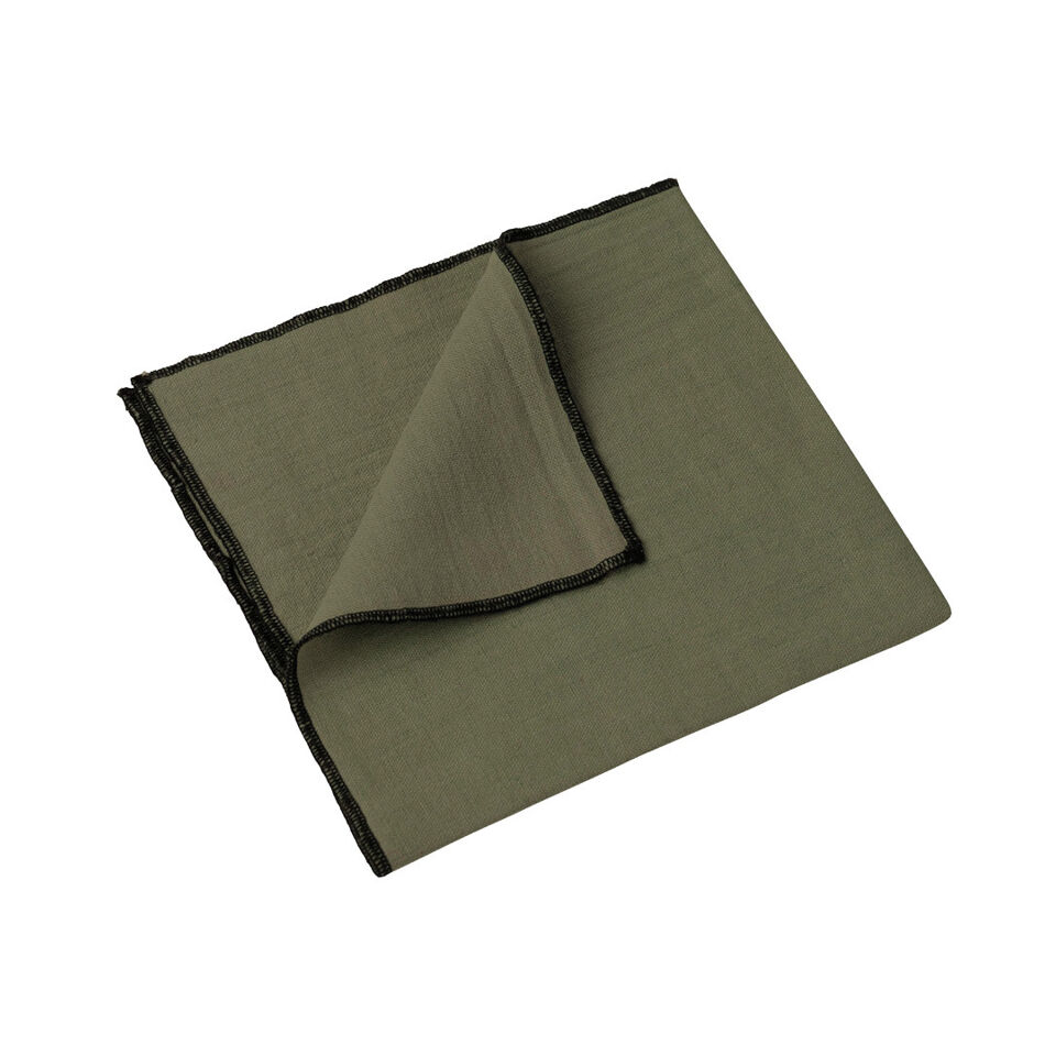 Serviettes de Table LURI en Lin - HARMONY HAOMY Couleur:Kaki Dimensions:40 x 40