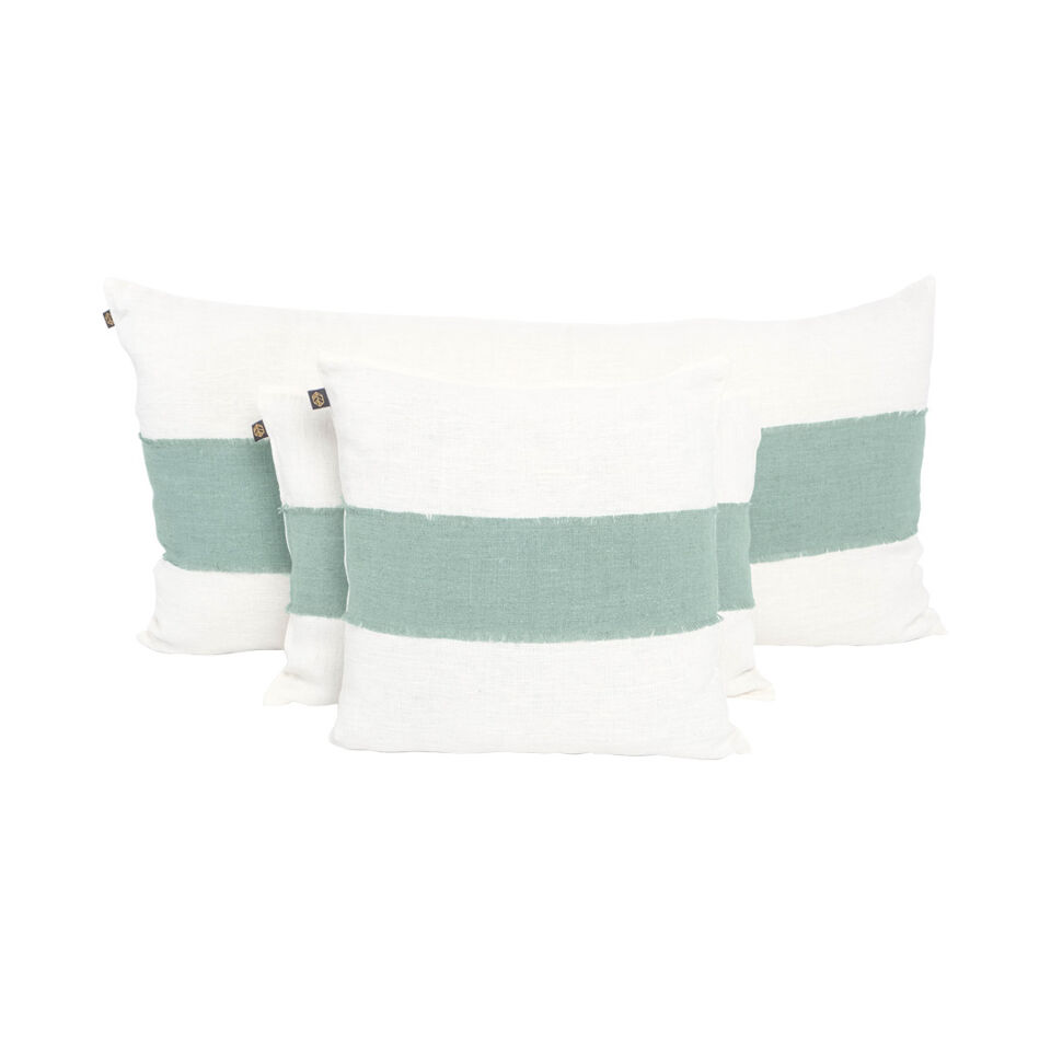 Housse de Coussin GOA en Lin Lavé - HARMONY HAOMY Couleur:Céladon 