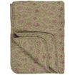 Plaid en coton coloris kaki avec imprimé fleuri rose - 130x180cm - Ib Laursen