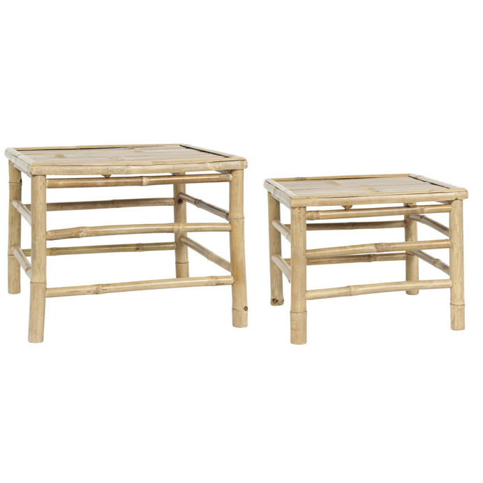 Ib Laursen Table basse carrée en bambou naturel (set de 2)