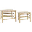 Table basse carrée en bambou naturel (set de 2) 