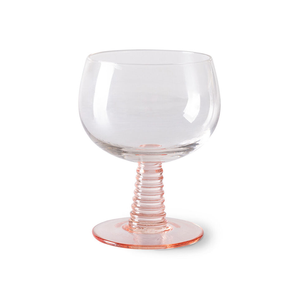 Verre à vin Tourbillon Swirl pied bas nude   - HK LIVING