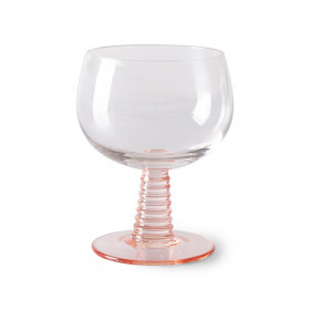 Verre à vin Tourbillon Swirl pied bas nude   - HK LIVING