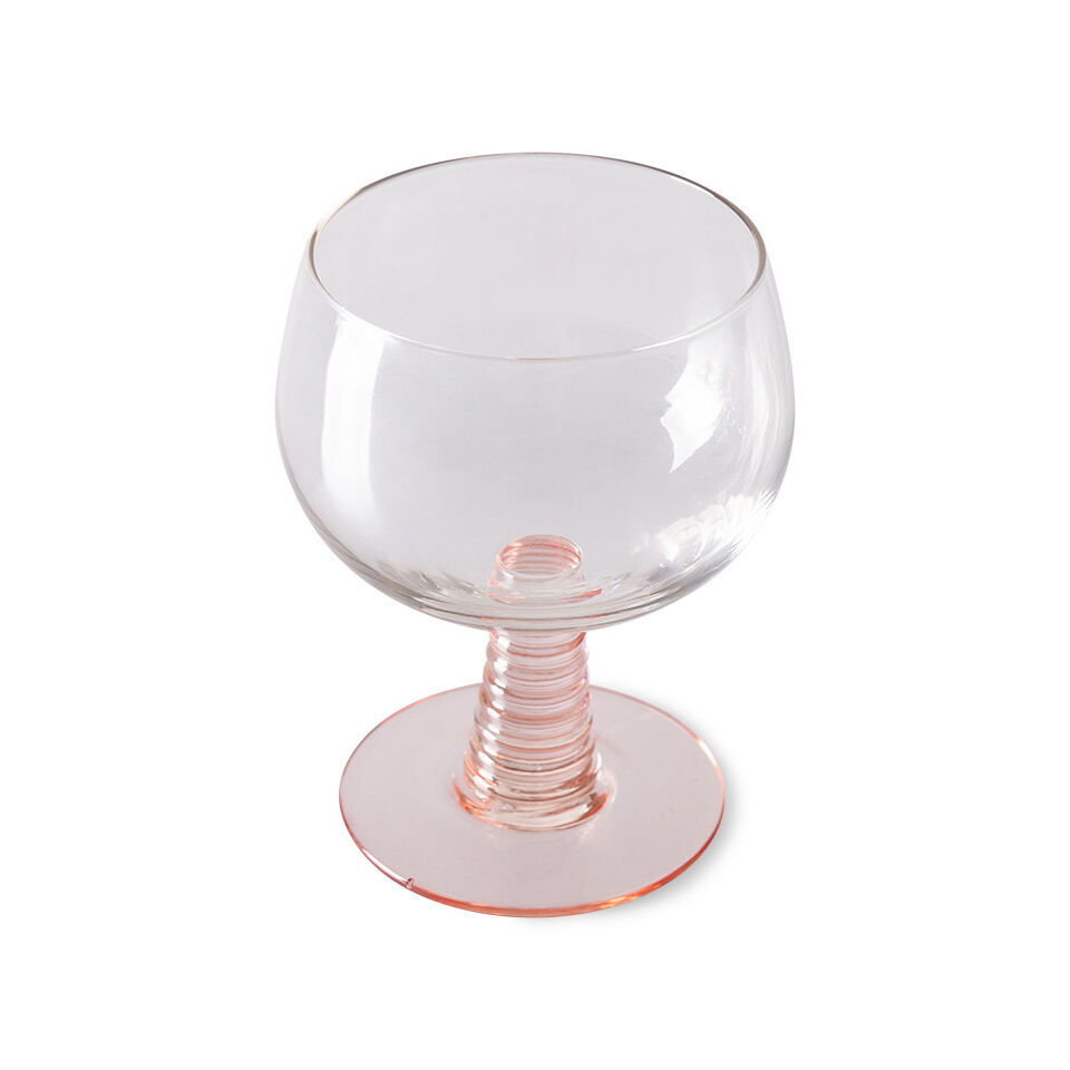 Verre à vin Tourbillon Swirl pied bas nude   - HK LIVING