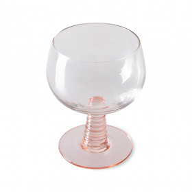 Verre à vin Tourbillon Swirl pied bas nude   - HK LIVING