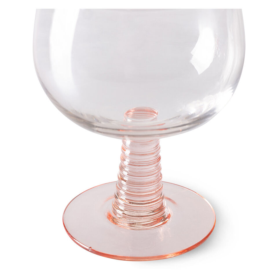 Verre à vin Tourbillon Swirl pied bas nude   - HK LIVING