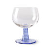 Verre à vin tourbillon Swirl pied bas bleu