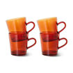 Tasses à café 70' marron ambré (set de 4)