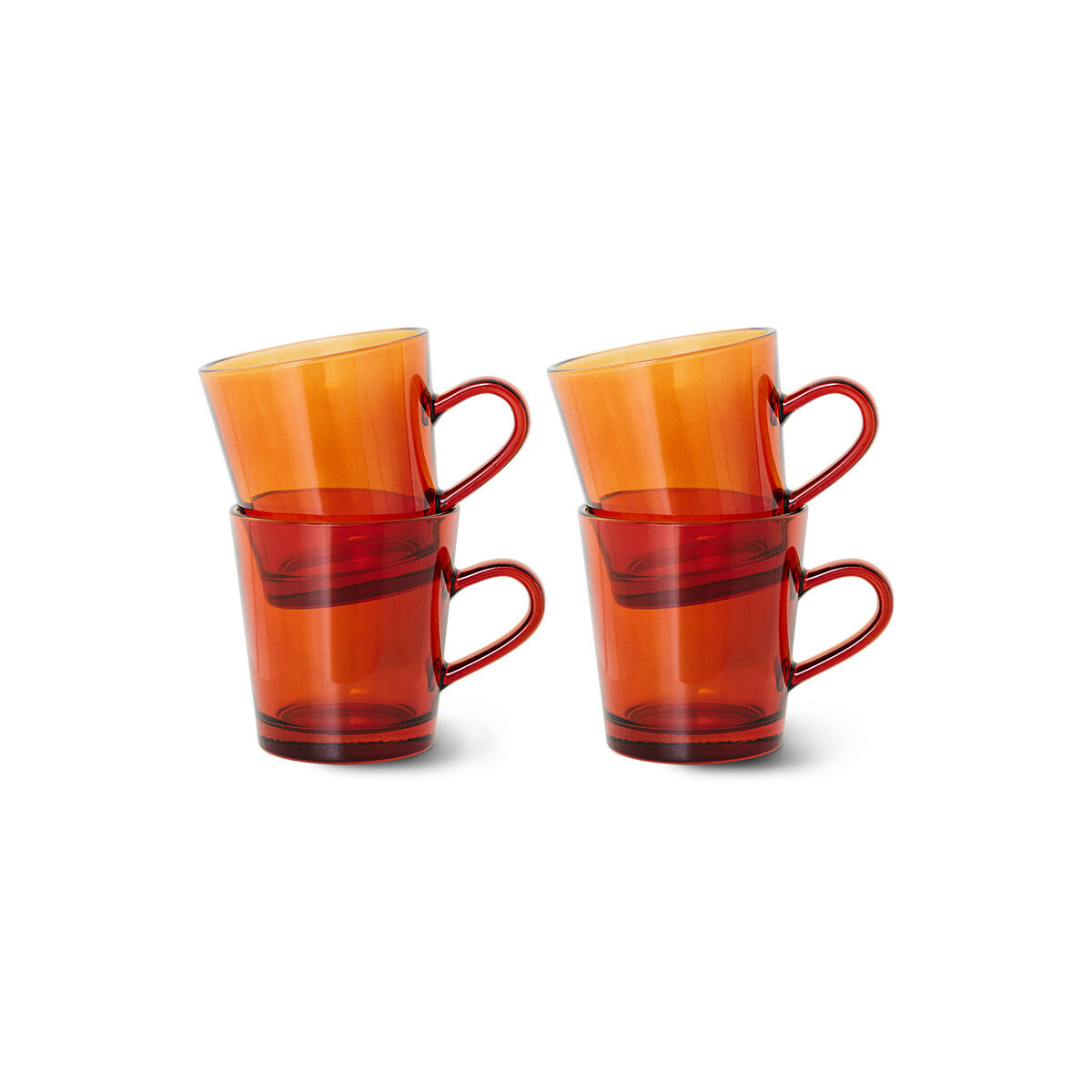 Tasses à café 70' marron ambré (set de 4) - HK LIVING