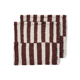 Serviettes de table  coton rayures bordeaux (lot de 2)   - HK LIVING