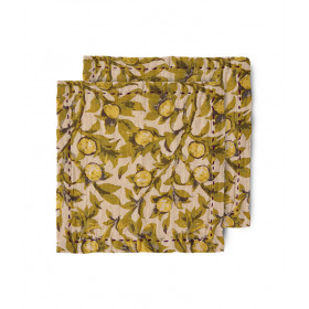 Serviettes de table  coton olive méditerranéne (lot de 2)   - HK LIVING