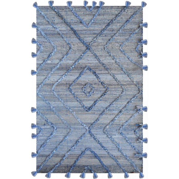 The Rug Republic Tapis style Berbère Bleu/ivoire en Denim