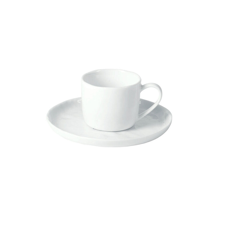 PORCELINO WHITE - tasse et soucoupe en porcelaine - POMAX