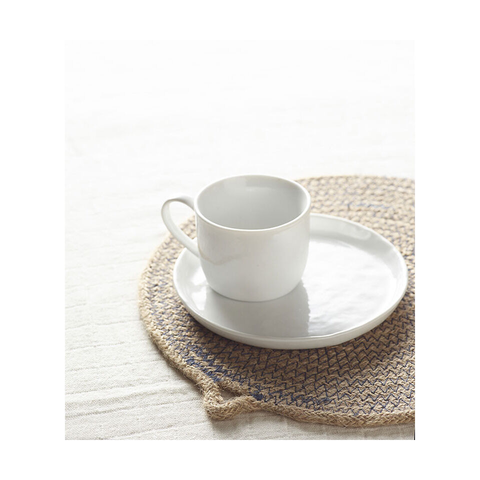 PORCELINO WHITE - tasse et soucoupe en porcelaine - POMAX