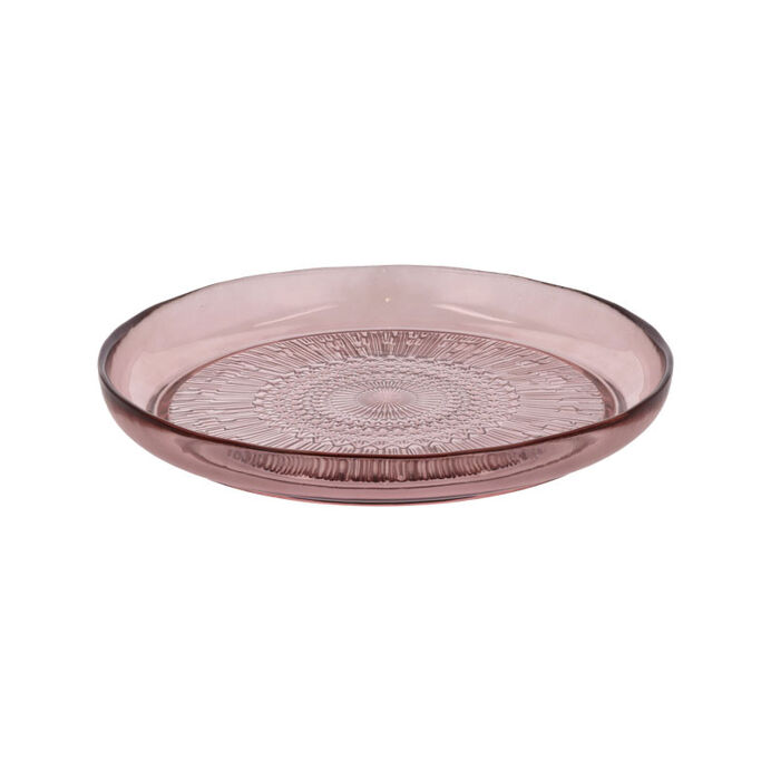 Bitz Assiette plate en verre Kusintha coloris Rose - Diam. 25cm - BITZ