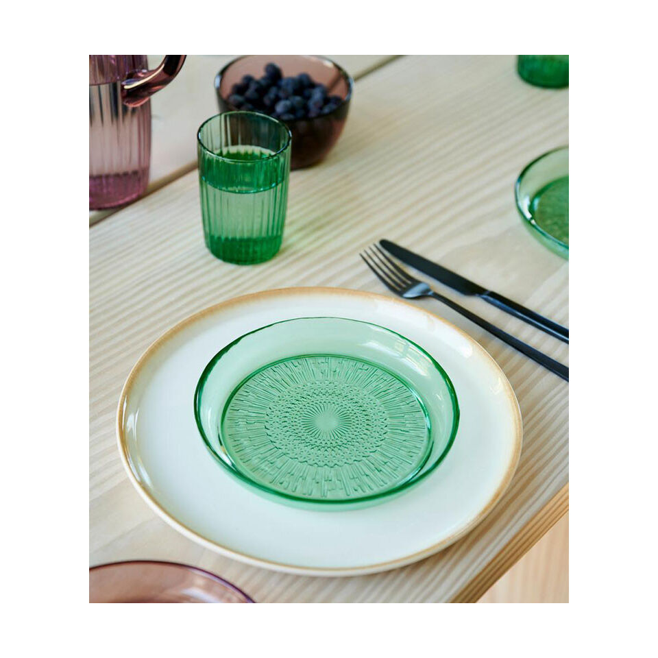 Assiette à dessert en verre Kushintha coloris Vert - Diam. 18cm - BITZ