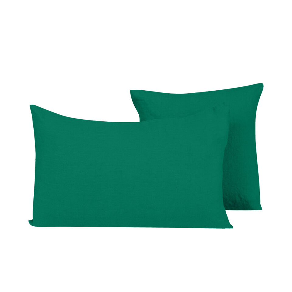 Housse de Coussin PORTICCIO en Lin Lavé - HARMONY HAOMY Couleur:Cèdre 