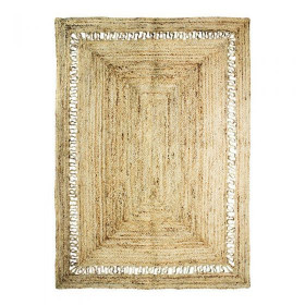 Tapis rectangulaire en Jute 120x170 FUNNY Vague - Impression Lin