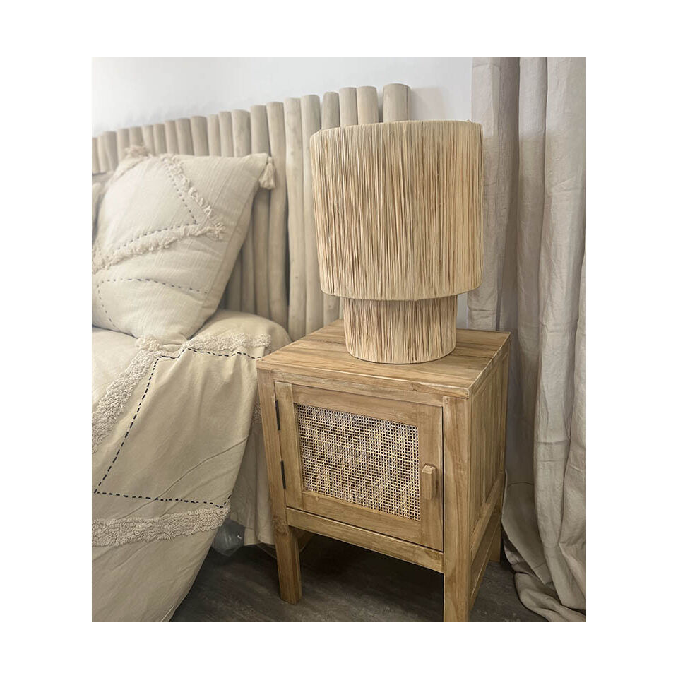 Lampe à poser en raphia naturel XL - IMPRESSION LIN