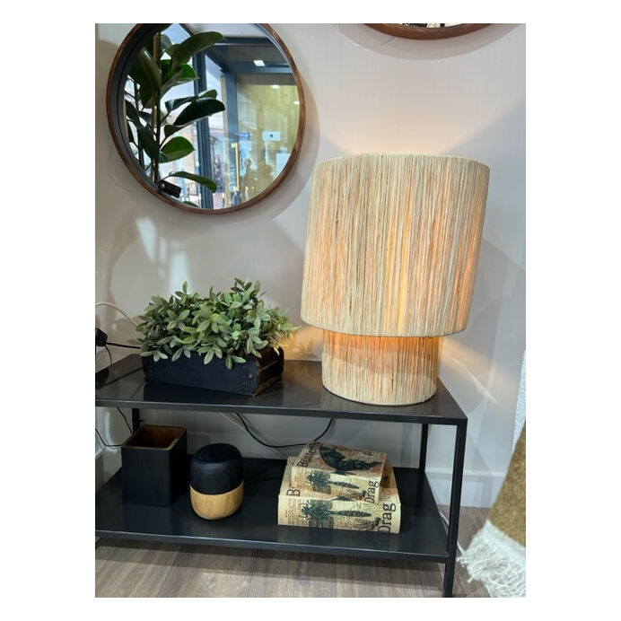 Lampe à poser en raphia naturel XL Impression Lin à -30%