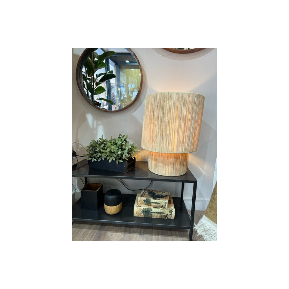 Lampe à poser en raphia naturel XL - IMPRESSION LIN