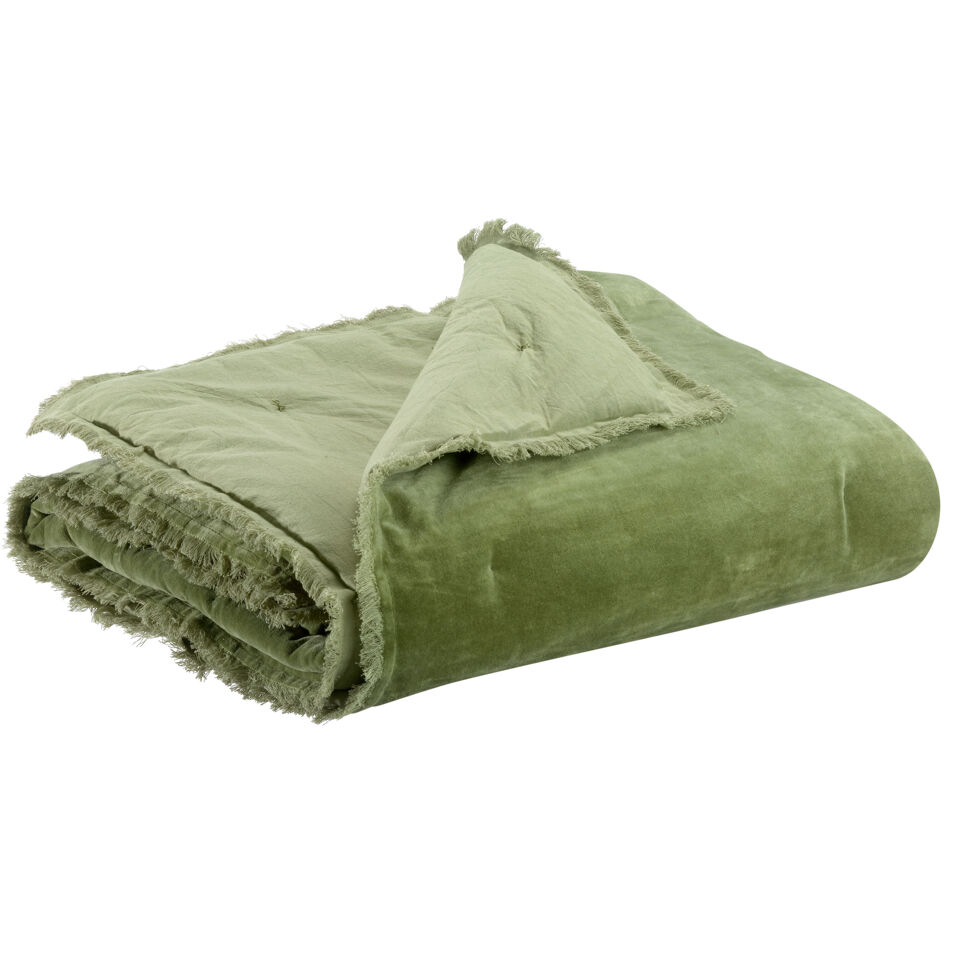 Plaid uni en velours de coton Fara 135x200