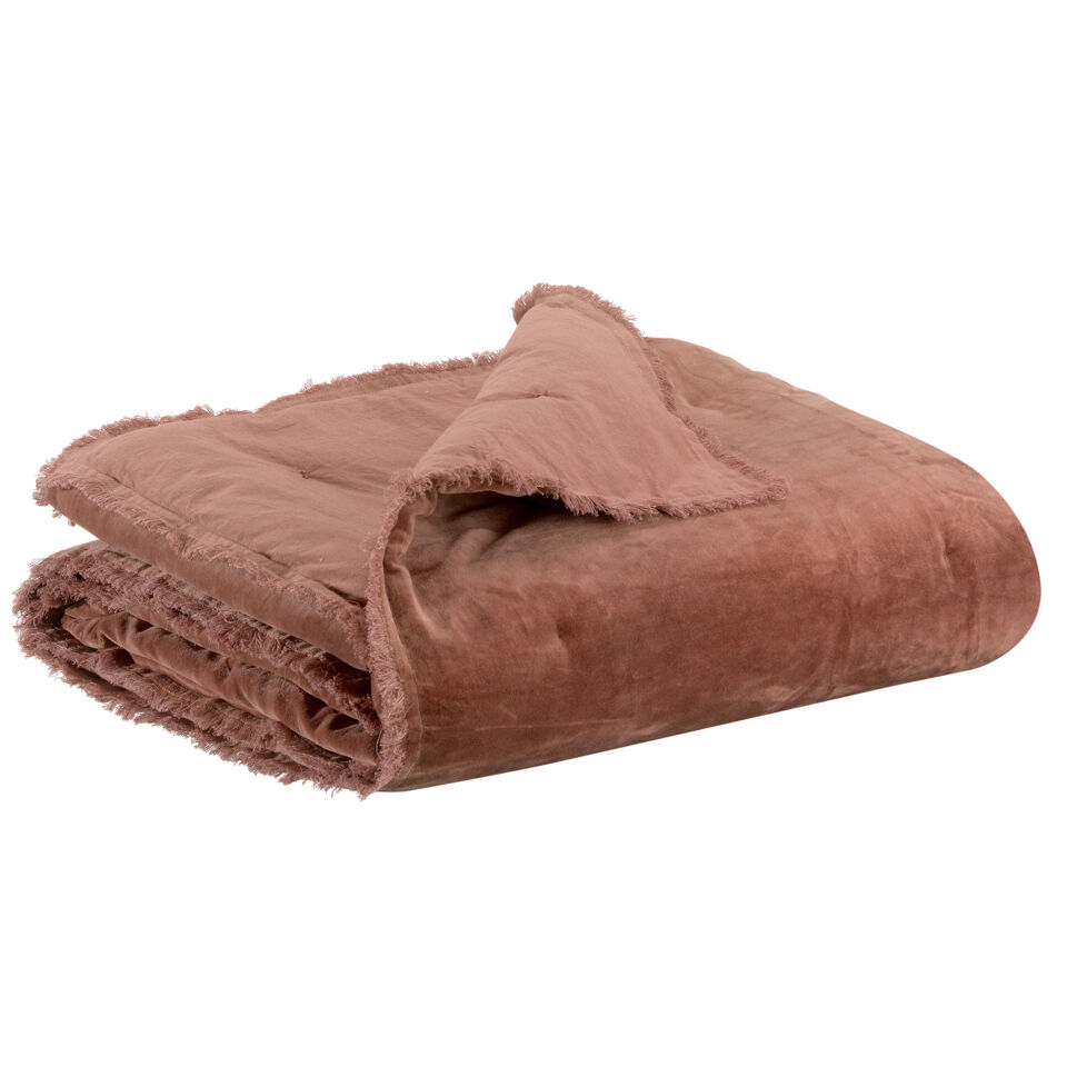 Plaid uni en velours de coton Fara 135x200