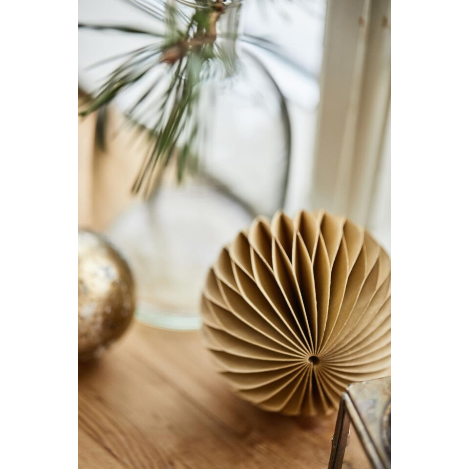 Boule de Noël en papier doré fermoir aimanté - Ø 8cm - IB LAURSEN