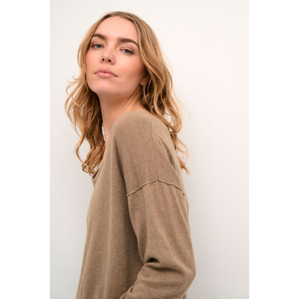 Pull à manches longues CRAnva Knit Pullover beige - CREAM HIVER 2023