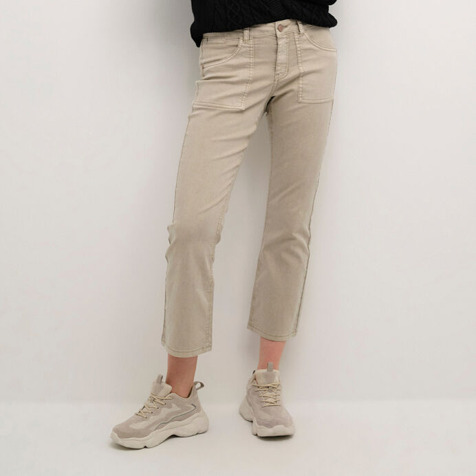 Cream Jean Lotte 7/8 Bootcut - Coco Fit Feather Gray