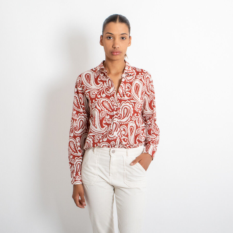 Chemise imprimée CORAZ Orange brulé - HARTFORD Hiver 2023